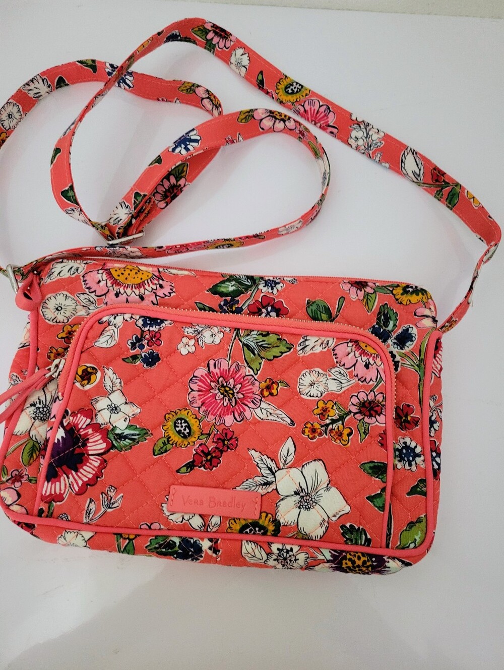 NWOT Vera Bradley RFID Little Hipster Crossbody - Coral Floral (Retired)